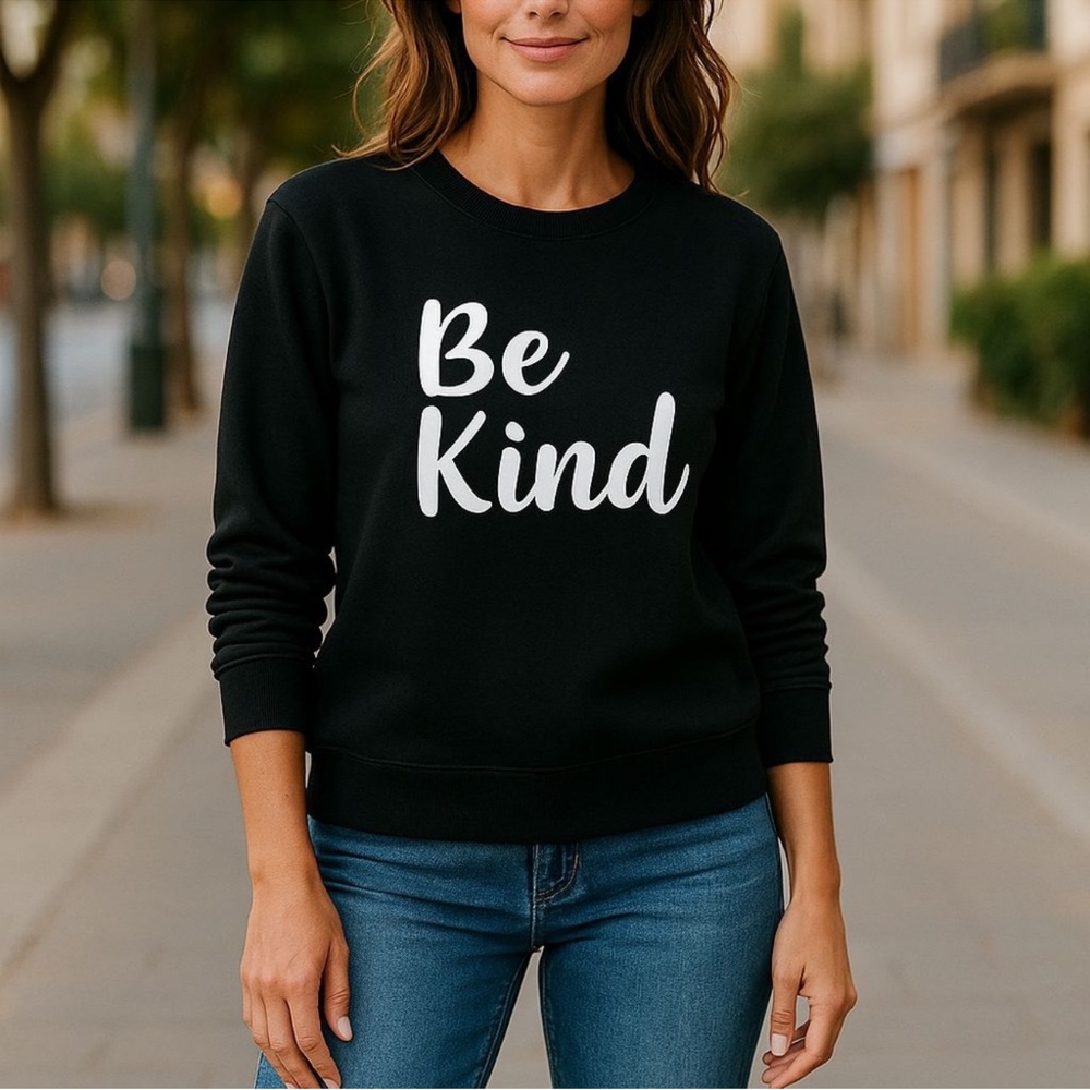Be Kind Black Sweatshirt Size